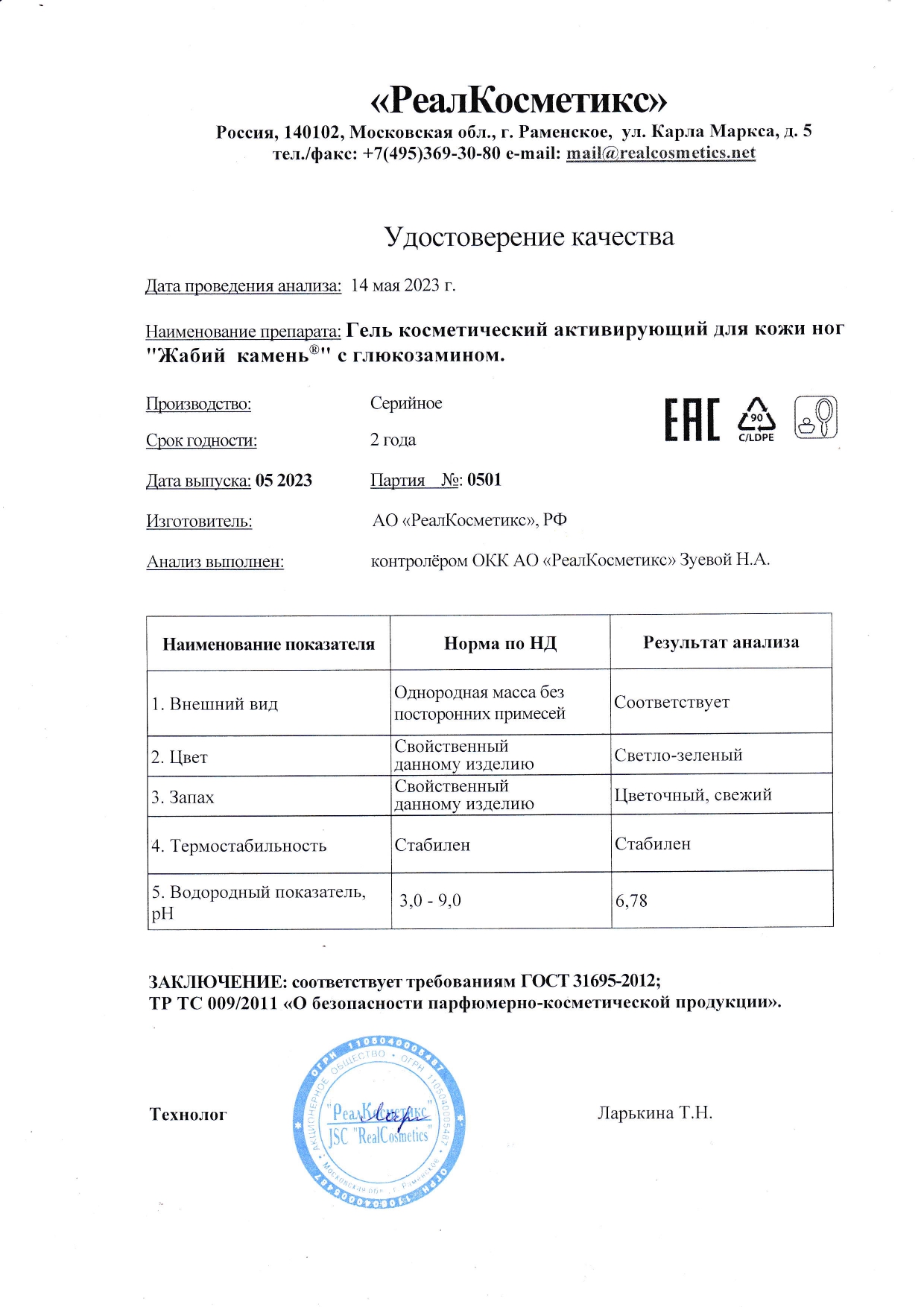 Паспорт №0520230501